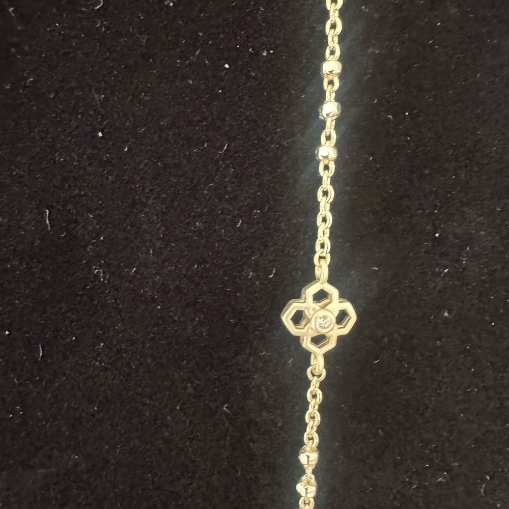 Kendra Scott Gold Chain Necklace with Floral Accents new without tags - Picture 5 of 11